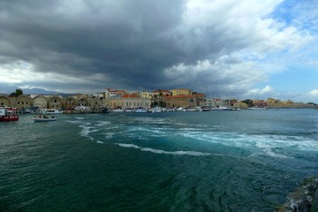 Fototapeta na wymiar view of old port in Greece