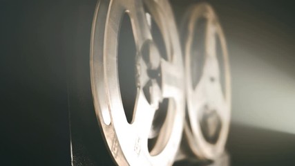 Start playing the reel, old tapre recorder, archival films