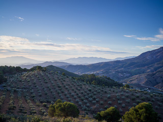 Fototapeta na wymiar Beautiful mountain landscape at sunrise in Andalusia, Spain