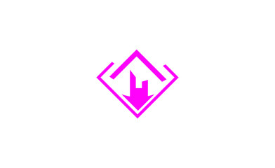 abstract  pink house icon