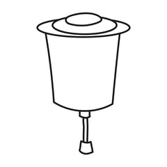 Simplified outline vector illustration of a rular washbasin on a white background.