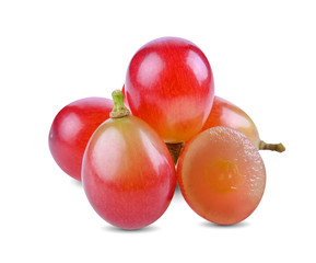 Bright red grapes isolated on a white background