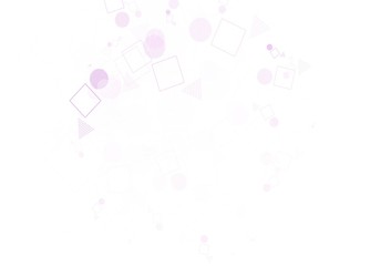 Light Purple vector background with triangles, circles, cubes.