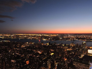 view of city at sunset