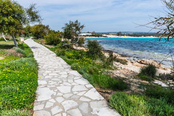 walking path between the beaches of Ayia Napa, Cyprus