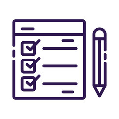 checklist with pencil line style icon