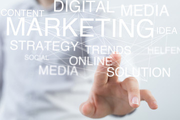 marketing digital concept in hand