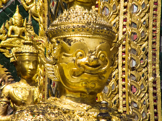 Demon Guardian in Wat Phra Kaew Bangkok Thailand.