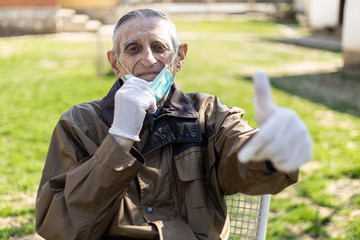 Protective mask, gloves and insulation, most important for old people