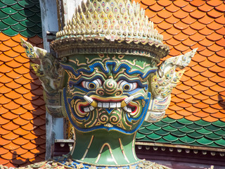 Fototapeta premium Demon Guardian in Wat Phra Kaew Bangkok Thailand.