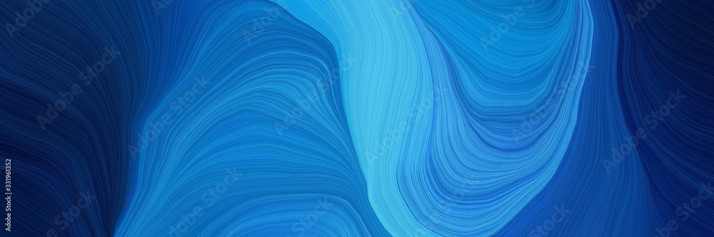 Poster modern landscape orientation graphic with waves. modern curvy waves background design with strong bl
