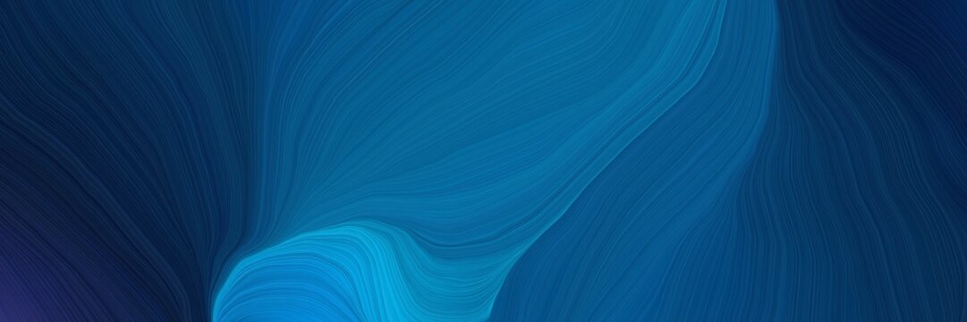 modern futuristic banner background with teal green, teal and very dark blue color. modern soft swirl waves background illustration © Eigens