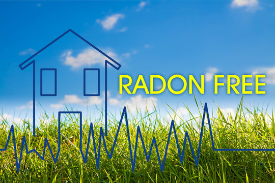 The Danger Of Radon Gas In Our Homes - Radon Free Concept Image With Check-up Graph About Radon Air Testing