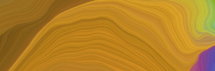 modern dynamic futuristic banner. abstract waves design with dark golden rod, antique fuchsia and brown color