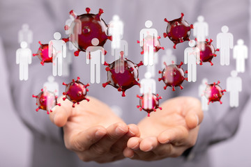 contagious coronavirus pandemic, dangerous virus outbreak 3d.