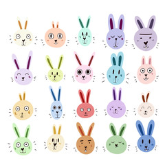 Easter bunnies. Cute characters