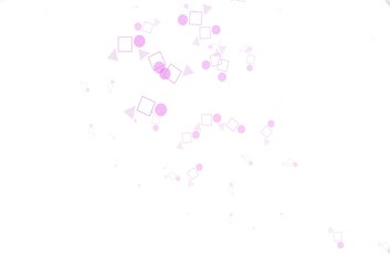 Light Purple, Pink vector backdrop with lines, circles, rhombus.