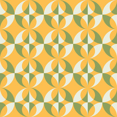 Rounded geometric forms. Abstract vector seamless pattern.