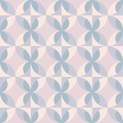 Rounded geometric forms. Abstract vector seamless pattern.