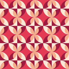 Rounded geometric forms. Abstract vector seamless pattern.