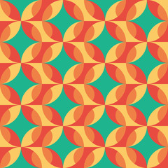Rounded geometric forms. Abstract vector seamless pattern.