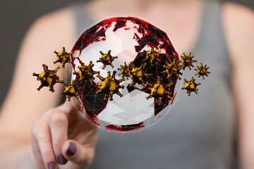 COVID-19 Business Finance Crisis Concept. Coronavirus Danger Pandemic. Global stress of world .