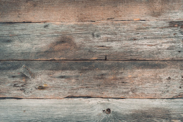 Old natural wooden background. Top view. Copy space. Vintage wood texture