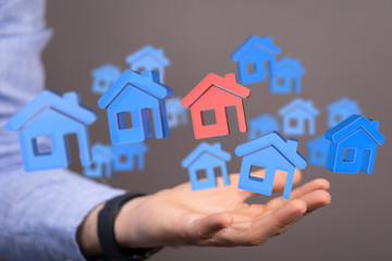 Real Estate Agent house hand concept.