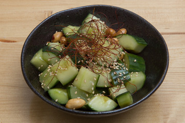 Fresh salad with cucumber