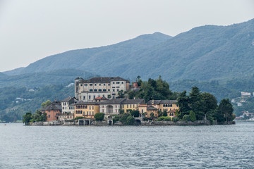 Lake front of the island of San Giulio In the Lake d'Orta