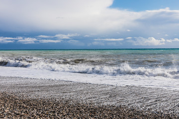 Mediterranean sea in winter near Kemer, Turkey