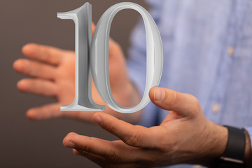 10 years anniversary celebration logotype with elegant celebration 3d.