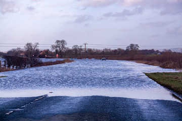 Flooded Road in Yorkshire