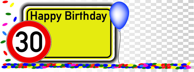 Grußkarte 30 Jahre mit Textfreiraum