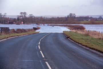 Flooded Road in Yorkshire