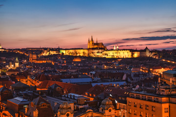 Prague view after the sunset