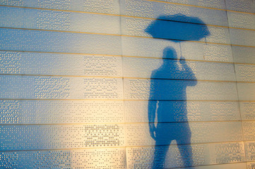 umbrella, silhouette and love 