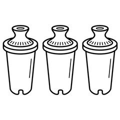 Standard replacement water filters for pitchers