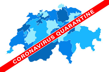 Coronavirus Quarantine Switzerland map. 2019-nCoV. Map of the World Pandemic. Vector