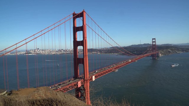 Golden Gate Bridge with San francisco city behide  infrastructure of San Francisco, California, United states , USA - 