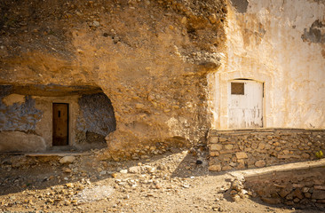 a cave house dug in the mountain next to Santa Fe de Mondujar, Almeria, Andalusia, Spain