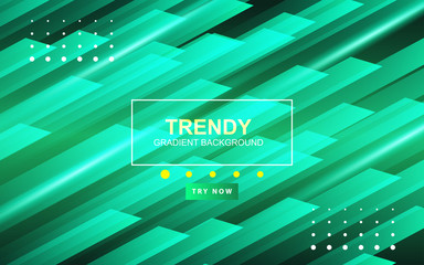Trendy green gradient color abstract background with fluid and memphis style composition. Modern concept vector layout design template can use element landing page, wallpaper, presentation, cover
