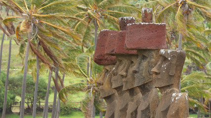 Ahu Nau Nau, Playa de Anakena, Isla de Pascua, Chile