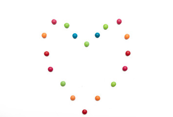 small round colored sweets for children sweet dessert isolate top view in top shape for design