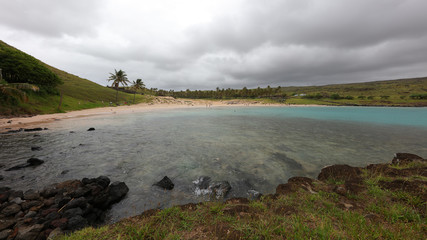 Playa de Anakena, Isla de Pascua, Chile