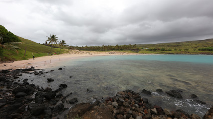 Playa de Anakena, Isla de Pascua, Chile