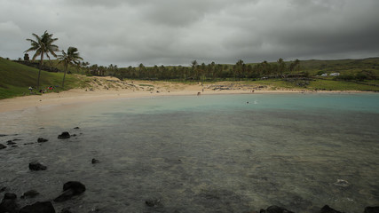 Playa de Anakena, Isla de Pascua, Chile