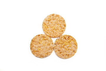 corn tortillas diet food healthy lifestyle. rice cakes top view