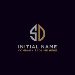 logo design inspiration for companies from the initial letters of the SD logo icon. -Vector