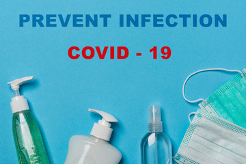 Coronavirus Personal Protection Items. Corona Virus Convid-19 Pandemic Concept